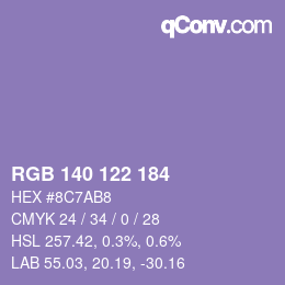 Farbcode: RGB 140 122 184 | qconv.com