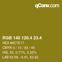 カラーコード: RGB 140 126.4 23.4 | qconv.com