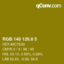 カラーコード: RGB 140 126.8 5 | qconv.com