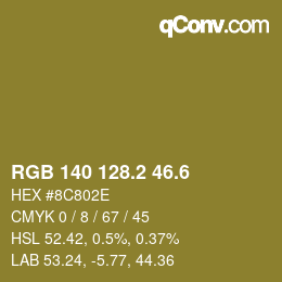 カラーコード: RGB 140 128.2 46.6 | qconv.com