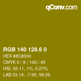 カラーコード: RGB 140 128.6 0 | qconv.com