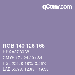 颜色代码: RGB 140 128 168 | qconv.com