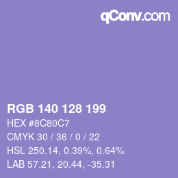 カラーコード: RGB 140 128 199 | qconv.com