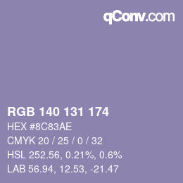 Farbcode: RGB 140 131 174 | qconv.com