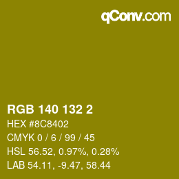 Color code: RGB 140 132 2 | qconv.com