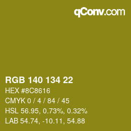 Color code: RGB 140 134 22 | qconv.com