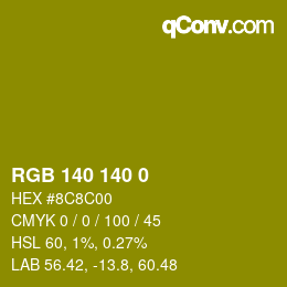 カラーコード: RGB 140 140 0 | qconv.com