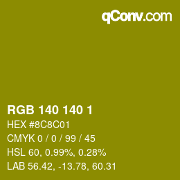 Color code: RGB 140 140 1 | qconv.com
