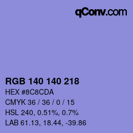 Color code: RGB 140 140 218 | qconv.com