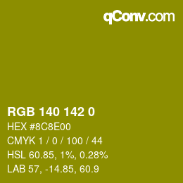 Color code: RGB 140 142 0 | qconv.com