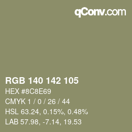 颜色代码: RGB 140 142 105 | qconv.com