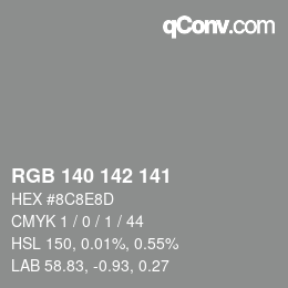 Color code: RGB 140 142 141 | qconv.com