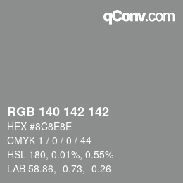 カラーコード: RGB 140 142 142 | qconv.com
