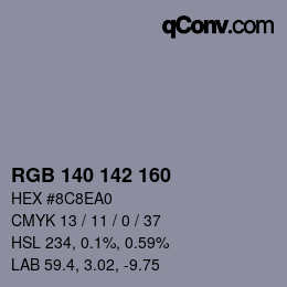 Color code: RGB 140 142 160 | qconv.com