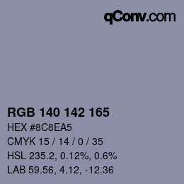 Color code: RGB 140 142 165 | qconv.com