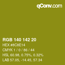 カラーコード: RGB 140 142 20 | qconv.com