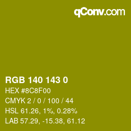 Color code: RGB 140 143 0 | qconv.com