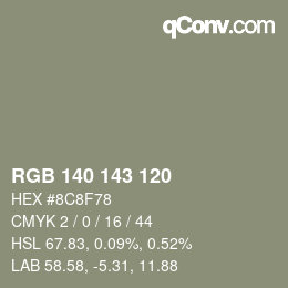 颜色代码: RGB 140 143 120 | qconv.com