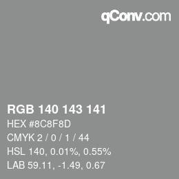 カラーコード: RGB 140 143 141 | qconv.com