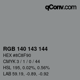 カラーコード: RGB 140 143 144 | qconv.com