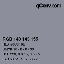 Color code: RGB 140 143 155 | qconv.com