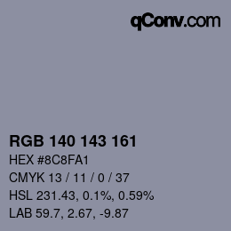 カラーコード: RGB 140 143 161 | qconv.com