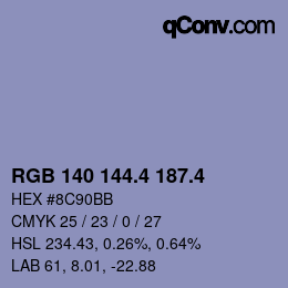 カラーコード: RGB 140 144.4 187.4 | qconv.com