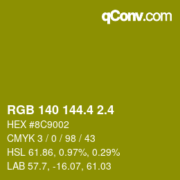 カラーコード: RGB 140 144.4 2.4 | qconv.com