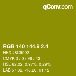カラーコード: RGB 140 144.8 2.4 | qconv.com
