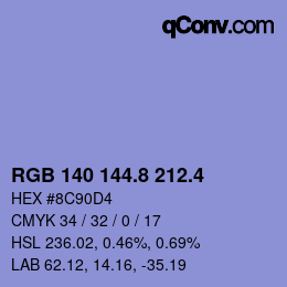 カラーコード: RGB 140 144.8 212.4 | qconv.com
