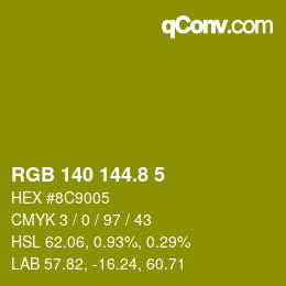 カラーコード: RGB 140 144.8 5 | qconv.com