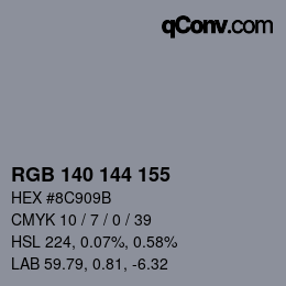 Farbcode: RGB 140 144 155 | qconv.com