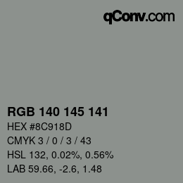 Color code: RGB 140 145 141 | qconv.com