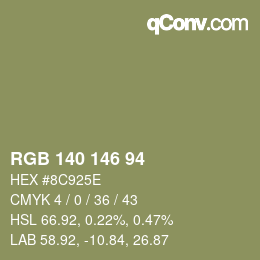 Farbcode: RGB 140 146 94 | qconv.com