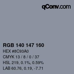 カラーコード: RGB 140 147 160 | qconv.com