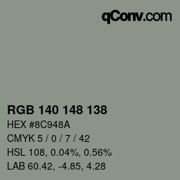 Farbcode: RGB 140 148 138 | qconv.com