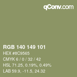Farbcode: RGB 140 149 101 | qconv.com