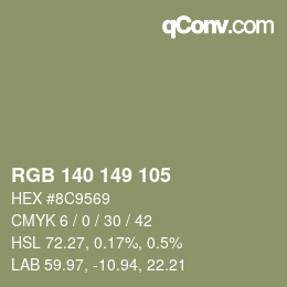 カラーコード: RGB 140 149 105 | qconv.com