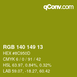 カラーコード: RGB 140 149 13 | qconv.com