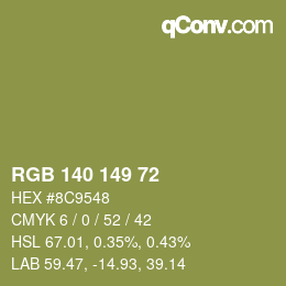 Código de color: RGB 140 149 72 | qconv.com