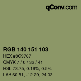 カラーコード: RGB 140 151 103 | qconv.com