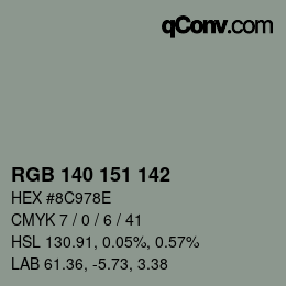 Color code: RGB 140 151 142 | qconv.com