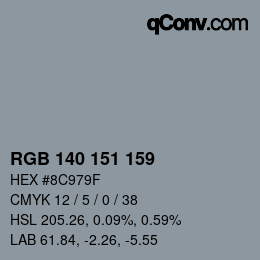 Code couleur: RGB 140 151 159 | qconv.com