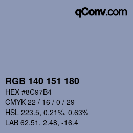 Color code: RGB 140 151 180 | qconv.com