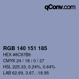 Color code: RGB 140 151 185 | qconv.com
