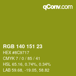 颜色代码: RGB 140 151 23 | qconv.com
