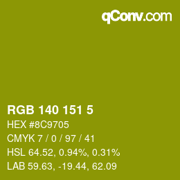 カラーコード: RGB 140 151 5 | qconv.com