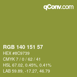 カラーコード: RGB 140 151 57 | qconv.com