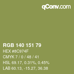 カラーコード: RGB 140 151 79 | qconv.com