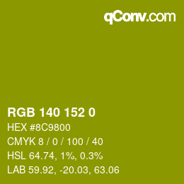 カラーコード: RGB 140 152 0 | qconv.com